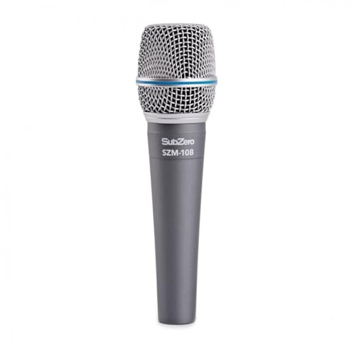 SubZero SZM-10 Beta Dynamic Cardioid Microphone for Instrument | Cardioid Pattern for Focused Tight Sound, High Sensitivity and Output, Subtle High-Frequency Response, Clip and Pouch