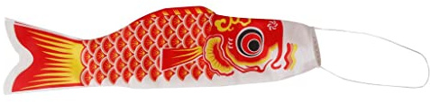 barenx Japanischer Windsack, Karpfenflagge, Koi, Nobori, Segelfisch, 150 cm, Rot