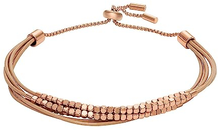Fossil Bracelet pour femme All Stacked Up, bracelet en cuir marron, longueur : 216 mm, largeur : 2 mm, JF04472791