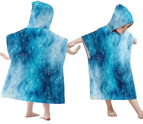 doyouwantmore Kinder Wickeln Poncho Handtuch Bademantel Schnell trocknende Batikfarbe Kapuze Strandtuch Bademantel Bademantel mit Kapuze für Surfen Schwimmen Bad Reisen