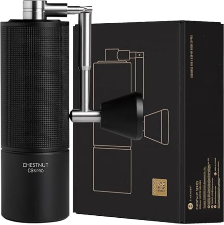 TIMEMORE Chestnut C3S Pro Manual Coffee Grinder, Premium Integrated All-Metal Design, Portable Hand Coffee Grinder with Foldable Handle, Suitable for Espresso to French Press, Black