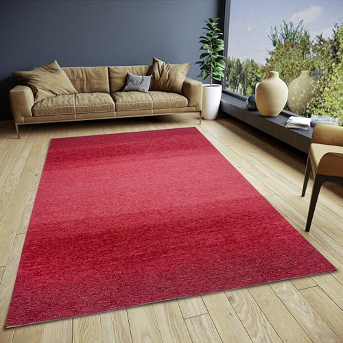 Hanse Home Masal Design Teppich Wohnzimmer – Flachgewebe Vintage Design, Anti-Rutsch Unterseite, Mehrfarbig hochwertig gewebt für Wohnzimmer, Schlafzimmer, Esszimmer, Flur – Rot, 75x150cm