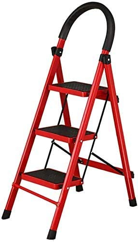 Escabeau à Double Usage pour l'extérieur et la Maison, échelle épaisse, escaliers Mobiles à Chevrons, échelle télescopique, Escalator Polyvalent, Rouge (Rouge)