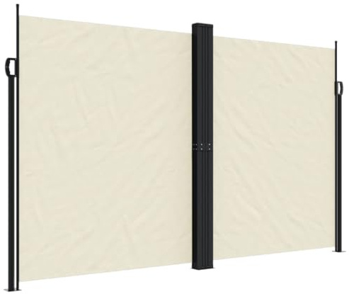 vidaXL Seitenmarkise Ausziehbar Creme 200x1000 cm