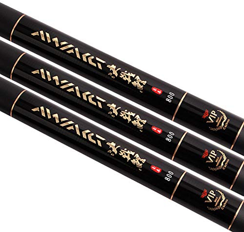 Teleskoprute,Angelrute 8m / 9m / 10m / 11m / 12m / 13m extra Lange Frischwasser-Feeder Rod Teleskop Angelrute Kohlefaser Angelrute Ersatzteile 4 Teile(Size:10m and Tips Gifts)