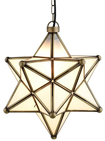 Skandinavische Pendelleuchte Bghina aus Metall und Glas in Weiß 31 cm