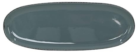 Van Well | URBAN Platte 34x12,5 cm grau - Steinzeug Servierplatte groß Buffet-Platte Käseplatte, zum Servieren & Dekorieren