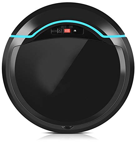 Hiraith Spazzatrice Domestica USB Ricaricabile Automatica Intelligente Robot Aspirapolvere per Pavimenti (Nero)