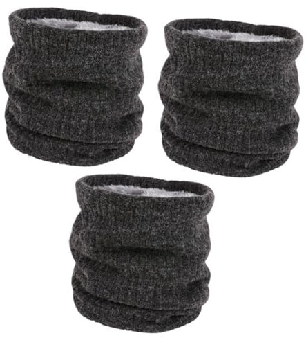 GALPADA 3stücke Doppellagiger Winter Schal Gestrickt Fleece Gefüttert Unisex Halswärmer Für Damen Und Herren Vielseitiger Warmer Schlauchschal Tiefgrau Für Outdoor-aktivitäten