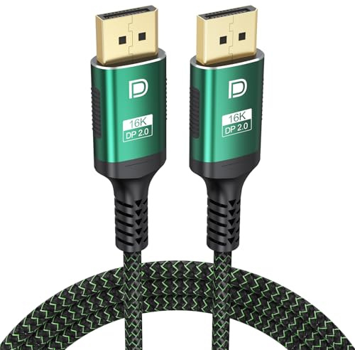 FEMORO DisplayPort 2.0 Cable 3Ft, Display Port Cables 16K@30Hz 8K@60Hz 4K@240Hz, DP to DP Cord 80Gbps Compatible Gaming Monitor RTX 5050-5090 RX 9060/70 XT Graphics Card Desktop Laptop KVM