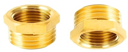 MiJunHD 2PCS Brass Reducer Connector | BSP Female Thread G 3/8 ≈ 15mm to Male Thread G 1/2 ≈ 20mm | Pipe Thread Reducing Joint Plumbing Adapter for Pipe Connection Converting