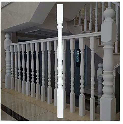 Balaustres de madera para escalera, balaustres de madera blanca para interior de escalera (paquete de 10), ideales para barandillas de cubierta y remodelación de escaleras, 95 cm de altura