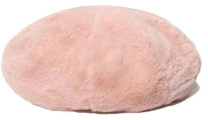 SMTCM Baskenmütze Damen Rosa Winter Künstlermütze Schirmmützen Klassische Barrett Kunstpelz Kaninchen Barett Warm Beret Hüte Beanie Cap Plüsch Beret Flauschiger Wintermütze für Frauen Mädchen Reisen