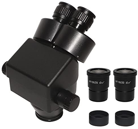 Mikroskop 3.5X-90X 7X-45X binokulares Stereomikroskop 0.5x 2.0x Hilfsobjektiv + Zoom-Stereomikroskopkopf for Telefon-SMT-PCB-Reparatur(7X-45X)