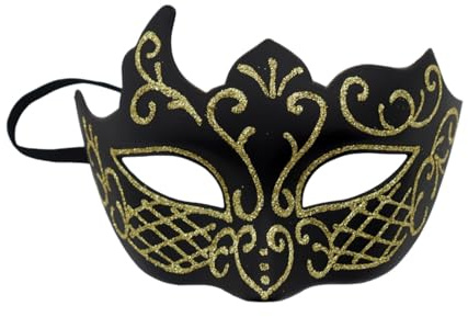 Venezianische Maske Herren Damen Maskenball Maske Venezianischen Maske Augenmaske Sexy Maske Schwarz Kostüm Party Maskerade Masken für Mottoparty Karneval Halloween Cosplay Fasching Verkleidung