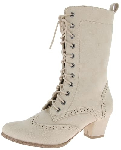 Hirschkogel Damen Trachten Stiefelette, Stivali Tradizionali Donna, Grigio, 36 EU