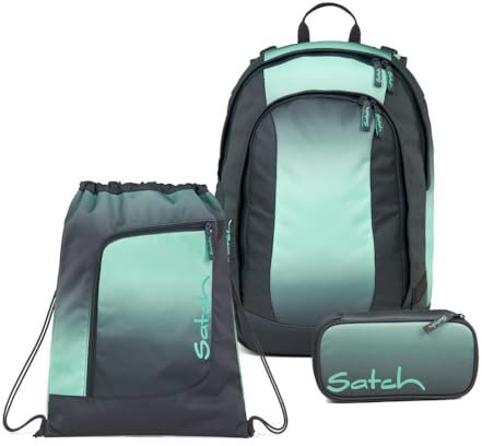 Satch Air Schulrucksack Set 3tlg. inkl. Schlamperbox und Sportbeutel (Gradient Mint)