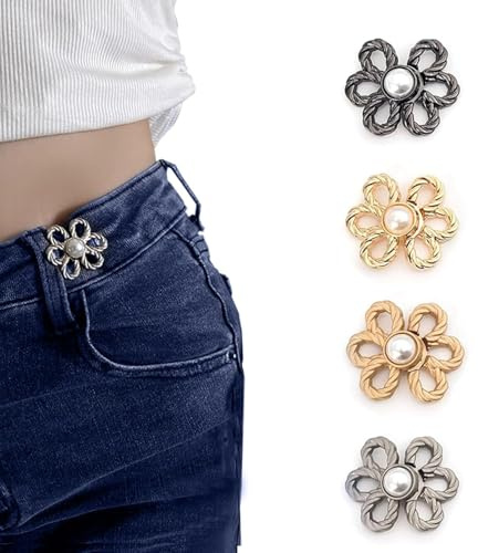 8 Sets Stücke Knöpfe Hosen Enger Machen,Hosenknöpfe Zum Stecken,Hosen Enger Machen Clip,ein Nähen Hosen-Taillenstraffer,Kleidung Verstellbare Taille Schnallen für Lose Hosen, Röcke, Ärmel