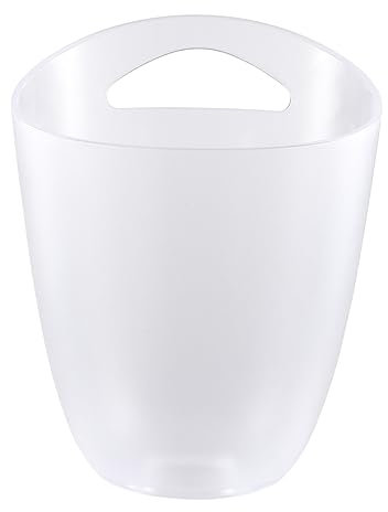 TOPPERFUN Seau à Glaçons Transparent 3 l en Plastique Épais Poignée Stable, Cuve De Refroidissement Étanche pour Bar, Vin Et Boissons, Usage Intérieur Et Extérieur