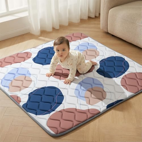 UBRAVOO Baby Play Mats, Crawling Playpen Mat, Thicken Soft Padding Foam Playmatfor Babies and Toddlers Infants, Foldable Crawling Mats, Non-Slip & Machine Washable (Modern art, 50 X 50)