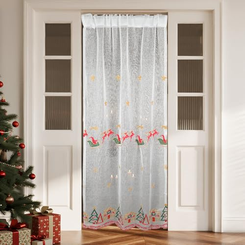 HiSnug Tenda natalizia in voile, decorazione natalizia, 100 x 200 cm, 1 pezzo