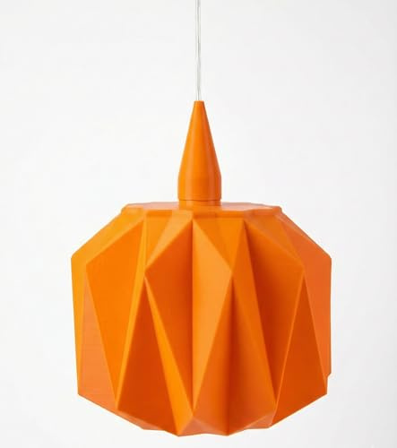 Lampenschirm Prismenwerk – dekorativer Kugel-Lampenschirm für Weihnachtsstern, 3D-gedruckt aus PLA, inkl. Aufhängungs-Cover, Orange
