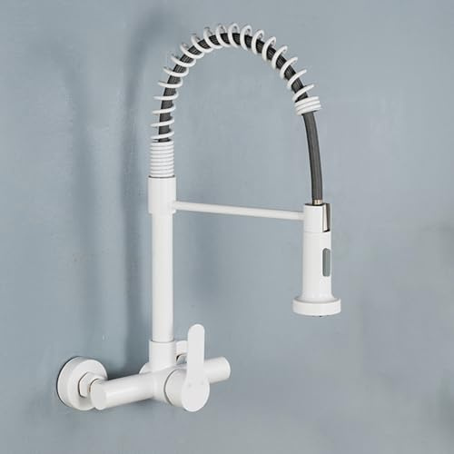 Armatur Küche Wandmontage Weiß Spülenarmatur Wandmontage Edelstahl-Weiß