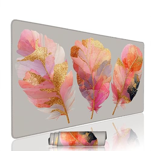 Tapis de Souris Couleur sous Main Bureau Tapis de Souris Gaming XXL 1000x400x3mm Mouse Pad Caoutchouc Plume Grand sous Main Gamer Accessoires PC Imperméable, pour Clavier Ordinateur Portable w-6681