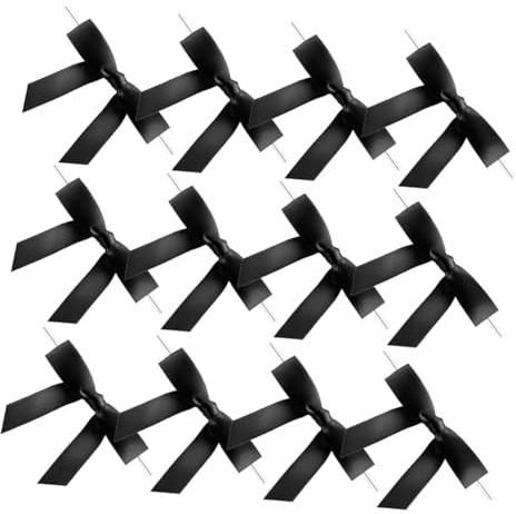 Hemobllo Lot de 30 Nœuds pour Verres à Vin, en Polyester Noir, Design Élégant, Résistants la Déformation la Décoloration, pour Dîners Romantiques