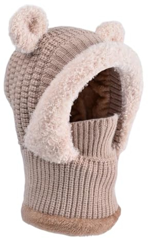 Berretto invernale lavorato a maglia, isolante, traspirante, caldo cappello da ciclismo per bambini, ragazzi, viaggi, sci, escursionismo, snowboard, sport, slittino, ciclismo, cachi