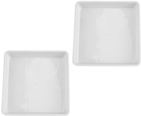 IWOWHERO 2 Sottovasi Quadrati in Plastica da 40 Cm per Piante in Vaso, Vassoi Raccogli Gocce Resistenti per Vasi da Fiori, per Interno ed Esterno, Leggeri e Facili da Pulire