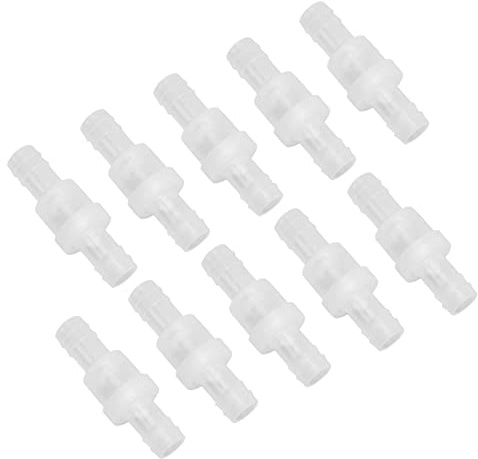MasYosh Valvola di ritegno unidirezionale 10 pezzi, valvola di arresto del tubo in materiale PP con molla per acquario, alimenti, bevande, medicina, industria chimica (12 mm traslucido)