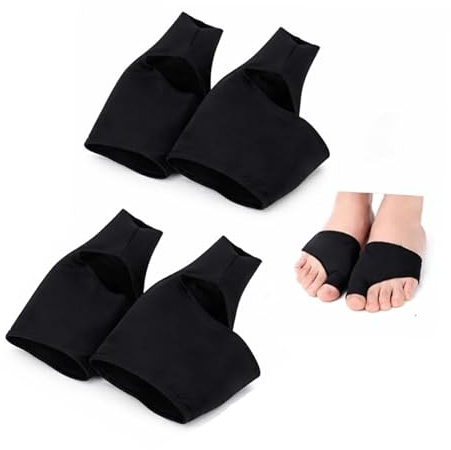 2 Paia di Tutori per Alluce Valgo 4pz Colore Nero Correttore Professionale Separatore Per Dita Del Piede Supporti Protezione Giorno Notte Sollievo Dolore Borsite Uomo Donna Distanziatore (NERO)