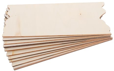 CVUTOVO 24pcs Wooden Hanging Boards with Ropes for Home Decoration and Painting, Environmental Protection Material with Unique Cutting Design, Craft Blank Wood Chips for DIY Projects