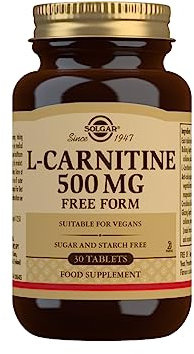 Solgar 500 mg L-Carnitine Tablets - Pack of 30 - Metabolism Support - Helps Transport Fatty Acids - Vegan, Gluten Free and Kosher