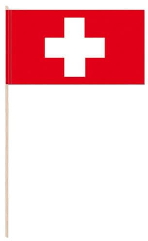 10 Fähnchen * SCHWEIZ * als Deko für Mottoparty oder Länder-Party // Switzerland Swiss Flaggen Fahnen Papierfahnen flag