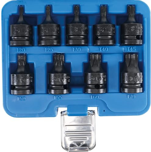 BGS 5486 | Kraft-Bit-Einsatz-Satz | 12,5 mm (1/2) | T-Profil (für Torx) T20 - T70 | 9-tlg.