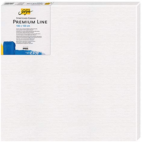 KREUL 50100100 - Solo Goya Stretched Canvas Premium Line, Keilrahmen 100 x 100 cm in Premiumqualität, Leinwand aus Baumwolle 4 fach grundiert, ideal für Öl-, Acryl- und Gouachefarben