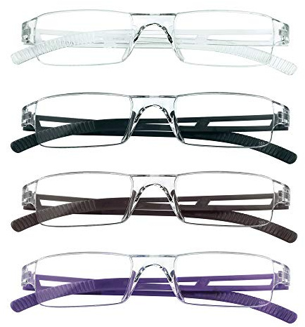 LifeArt Lesebrillen, Blaulicht-Blockierbrille, Computer-Lesebrille für Damen und Herren, Brillengestell mit rechteckigem Mode-Design (4 Farbe, 2.50)