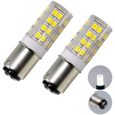 BA15D LED Double Contact Bayonet Base Sewing Machine Bulb 120 Volts,T3/T4/C7/S6,5W Daylight 6000K,LED 40W Halogen Replacement Bulb,Dimmable (2-Pack)