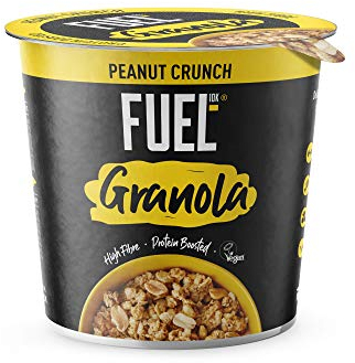 FUEL10K Peanut Crunch Protein Granola Cereal Pot, 70 g (Pack of 8)