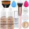 PHOERA Foundation,PHOERA Primer, PHOERA Puder,Concealer Cover Flüssigmatt Full Coverage, Make Up Foundation Pinsel and Puder Pinsel, Make up Schwamm Set (102 Nude + 104 Buff Beige)