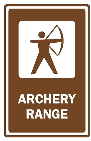 Archery range informational sign - Self adhesive sticker (200mm x 150mm)
