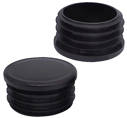 SKIR'CO (16 pezzi) Inserti per tubi rotondi 1 1/2, tappi per pali di recinzione, cappucci terminali per tubi in plastica nera, tappi per tubi, nero RAL 9005