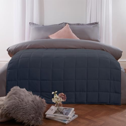 Brentfords Gewichtsdecke für Erwachsene Decke, für Erwachsene, 125 x 150 cm, Marineblau - Schwere Decke Zum Schlafen - (Haftungsausschluss: Nur für Kinder ab 3 Jahren geeignet)