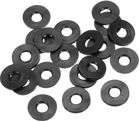 PATIKIL M6 Rubber Flat Washer, 20 Pack 6mm ID 13mm OD 1.6mm Thick Sealing Spacer Gasket Ring for Faucet Pipe Water Hose Fastener Bolt, Black