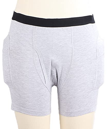 Brrnoo Hip Protector Pants, Hip Support for Elderly Seniors, Undergarment Fall Injury Prevention for Men and Women, Injury Prevention Hip Pads (L)