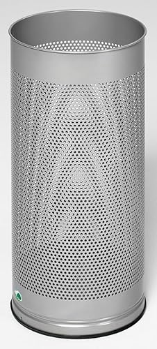 PROREGAL Dekorativer Schirmständer gelocht | HxBxT 61x27x27cm | Verzinkter Stahl | Silber | Regenschirmständer Schirmbehälter