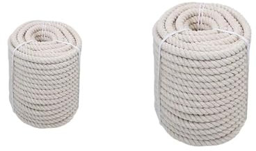 AiQima Natürliches Baumwollseil, Dickes, weißes, weiches Baumwollseil, Bastelseil for Gartendekoration, Basteln, Pflanzenaufhänger, Sport, Tauziehen, Knoten(20mm)