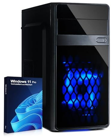 HYPER BYTE® Office Pc - Computer con 𝗜ntel Quad Core i7 a 3,9 GHz | 32 GB di RAM | disco rigido SSD da 1 TB | Win 11 Pro | Wifi | PC fisso per ufficio